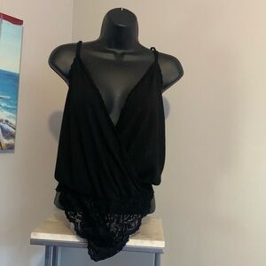 Black Sleeveless Bodysuit